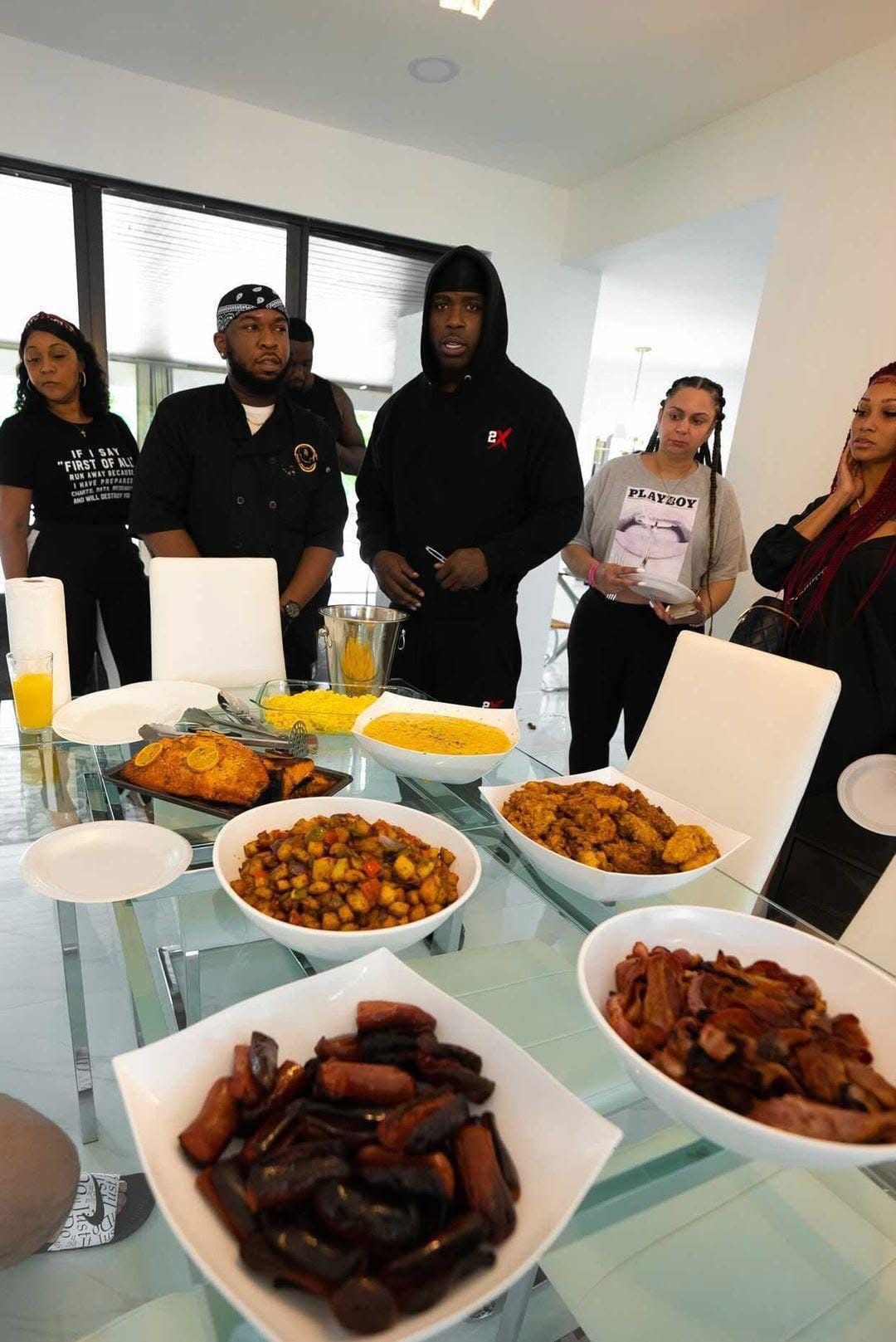Chef Jerome serving a private catered dinner