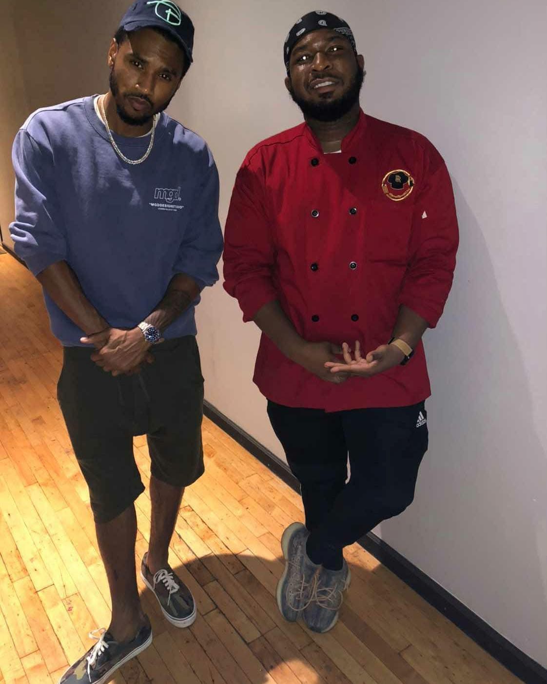 Chef Jerome with a private guest in a posed studio shot